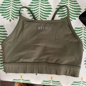 NOBULL high neck sports bra dark army size small